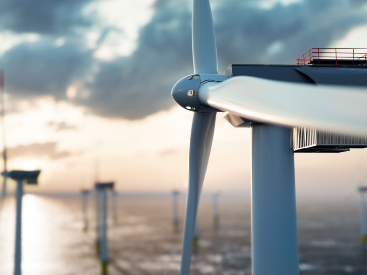 Closeup of wind turbine