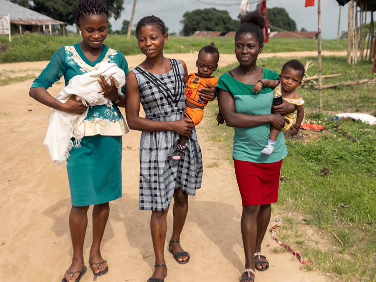 group of women with babies