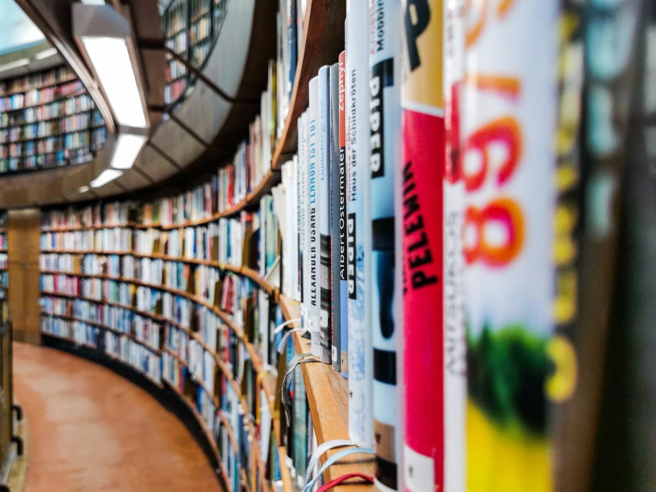 public library shelves