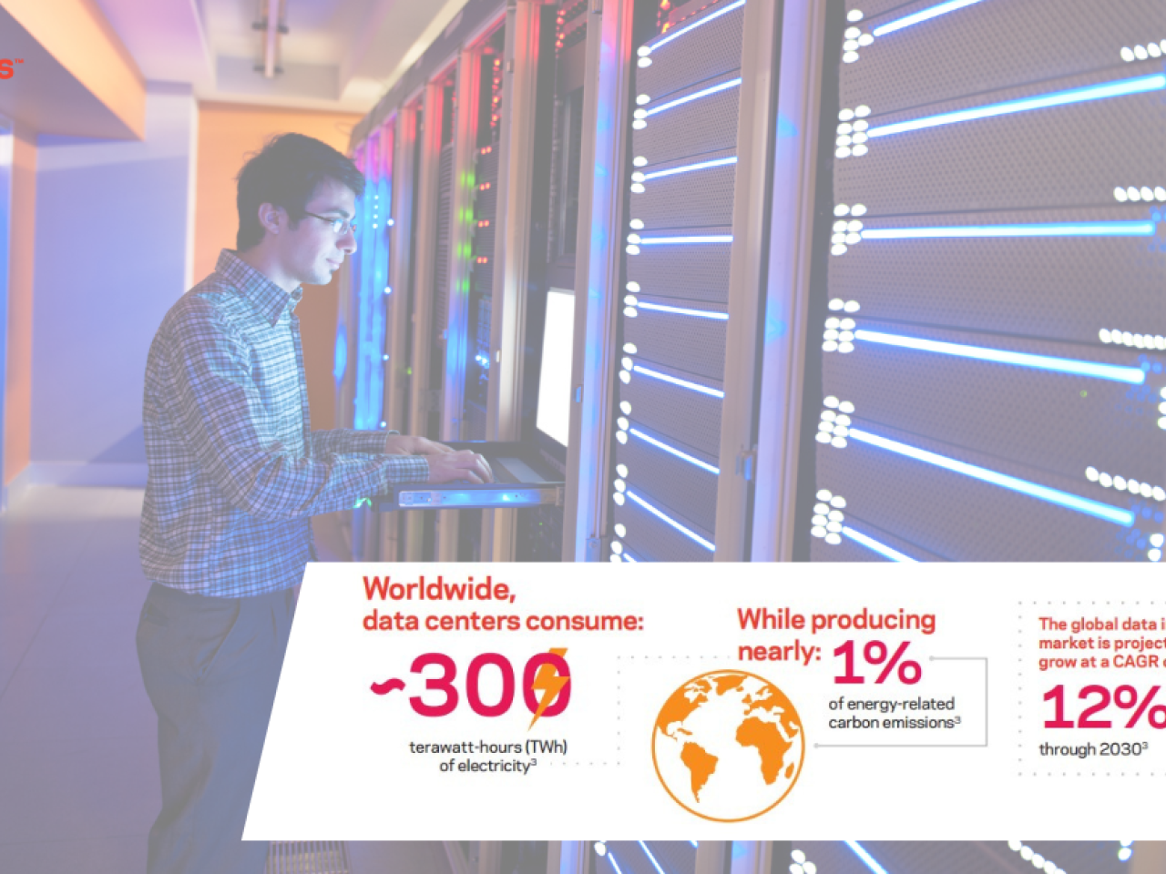 person in data center