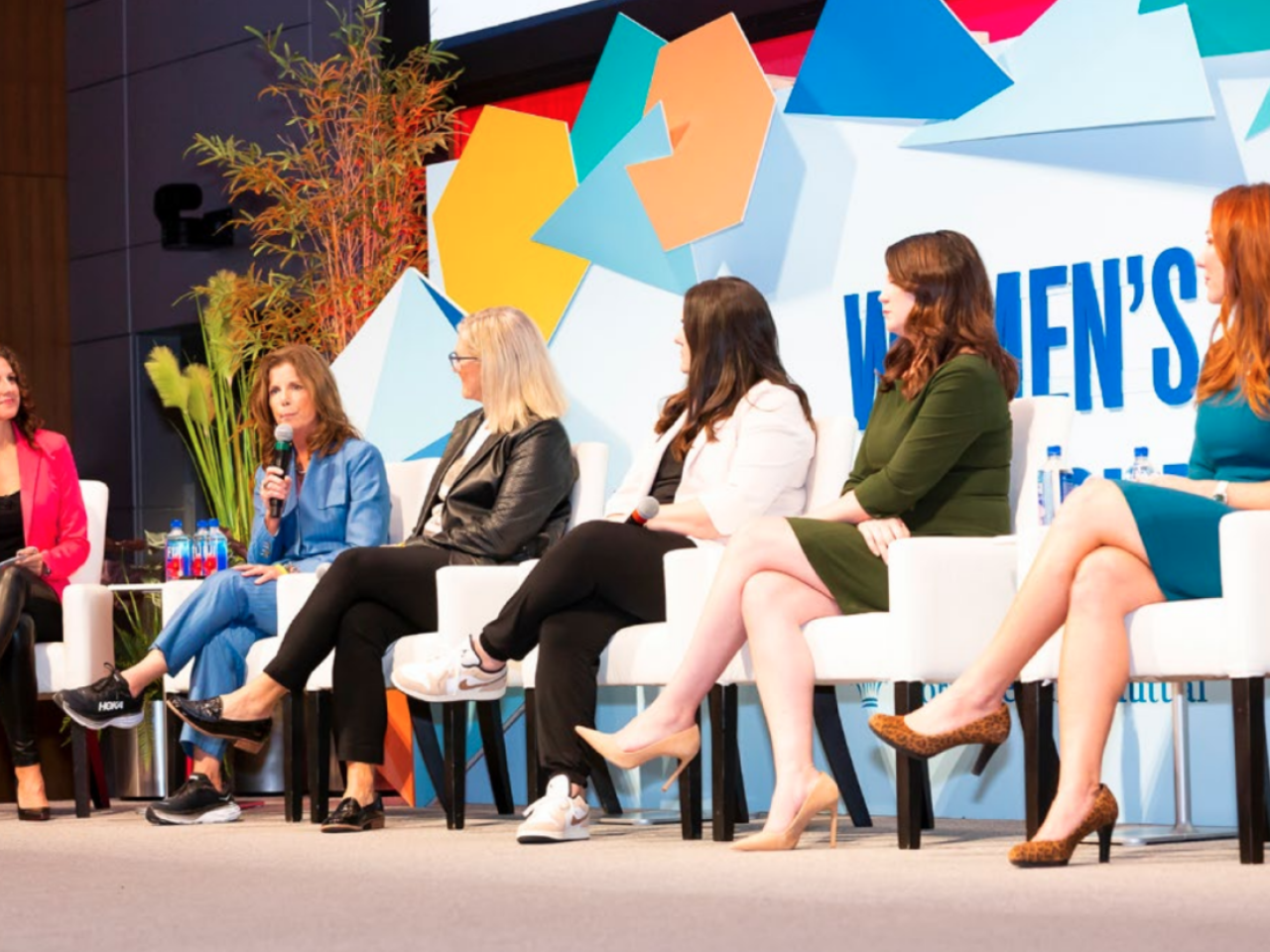 line of women onstage