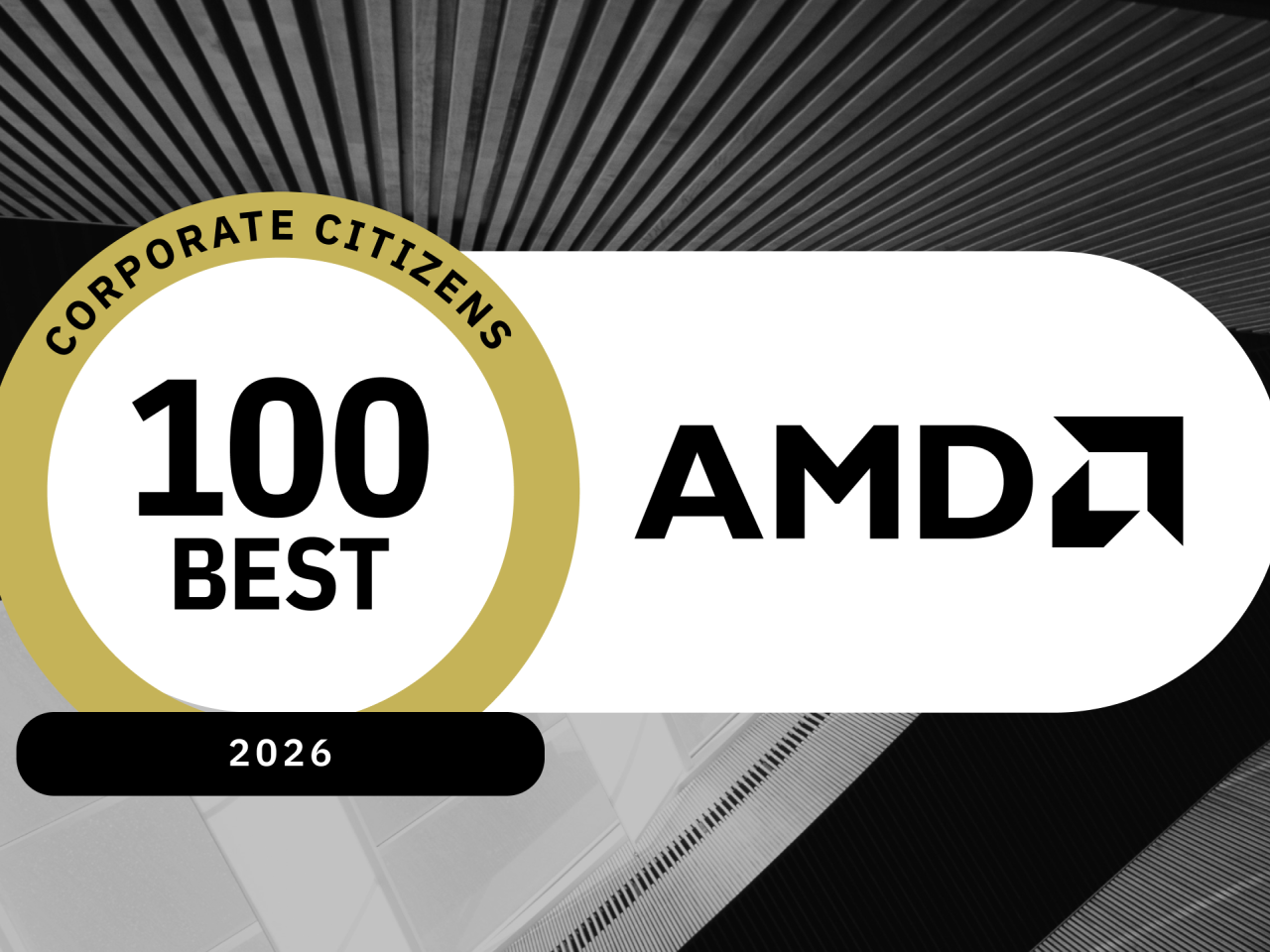 100 Best Corporate Citizens 2026 with AMD logo
