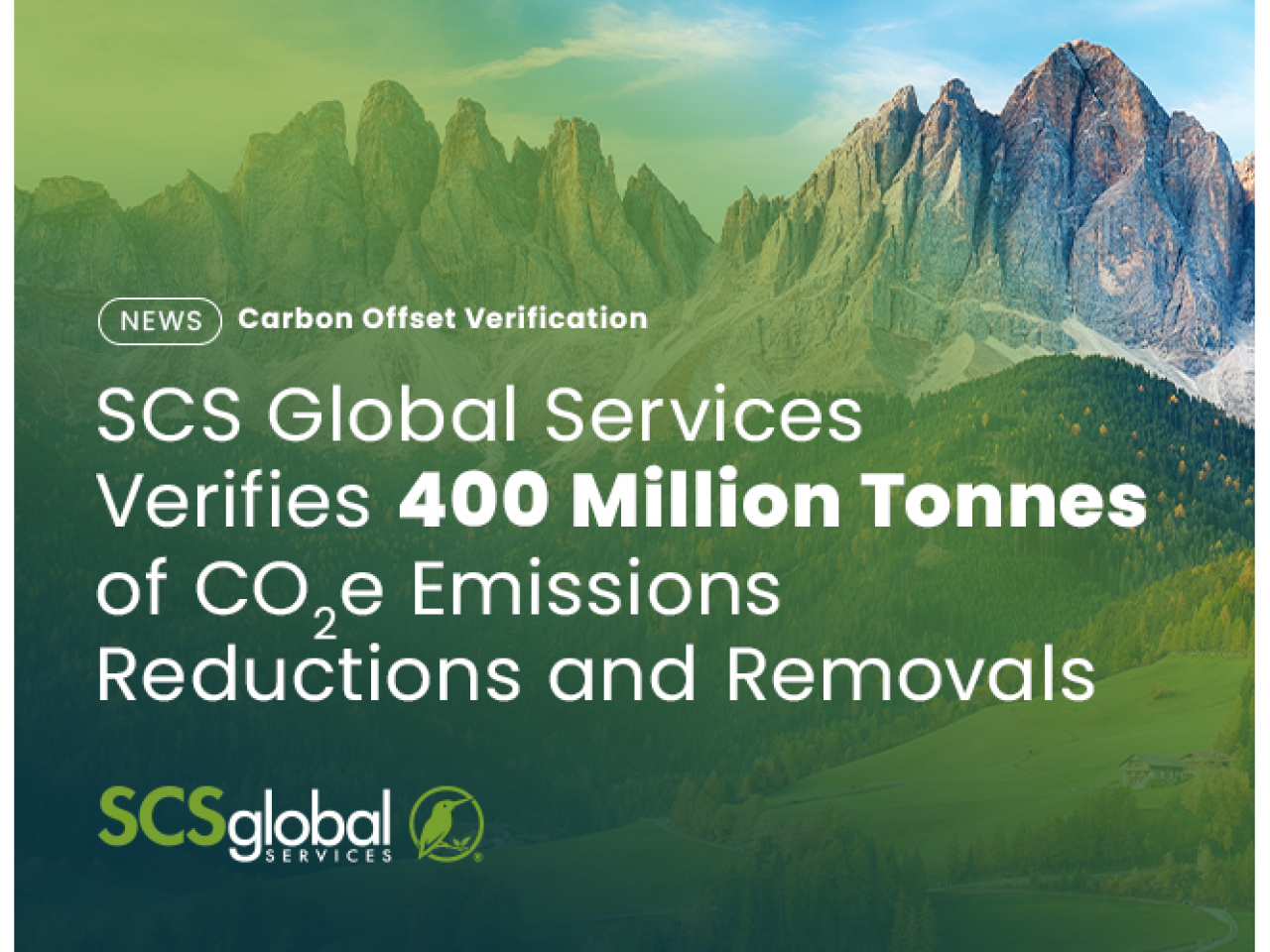 SCS Global Services Verifies 400 Million Tonnes of CO2e Emissions Reductions and Removals 