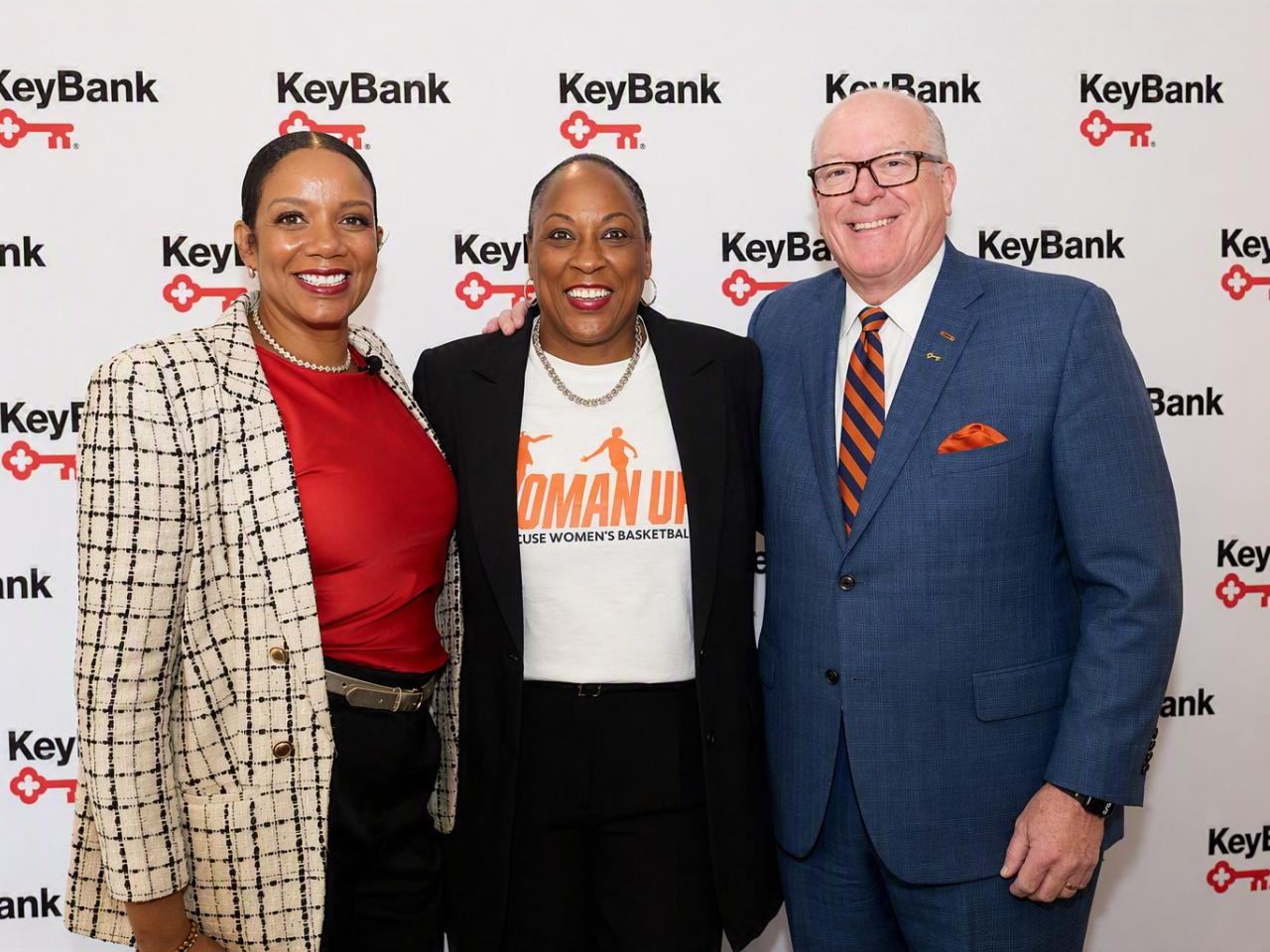 people smiling together at event