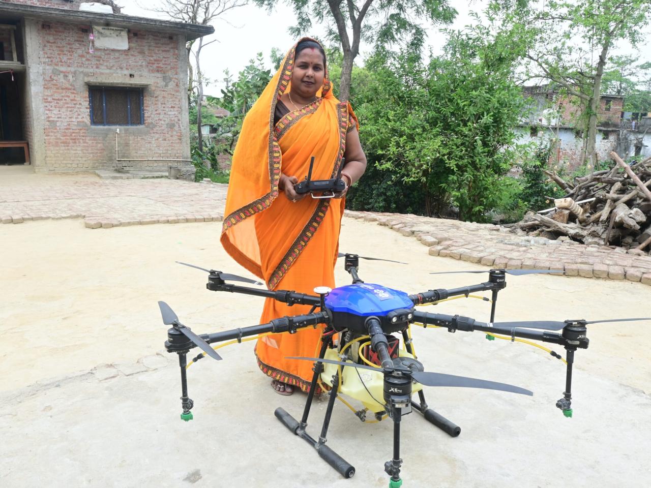 Woman with drone