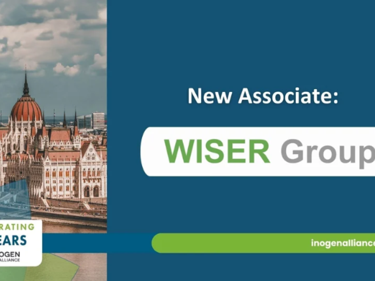 Image of the Parliament Building in Hungary with banner text "New Associate: WISER Group"