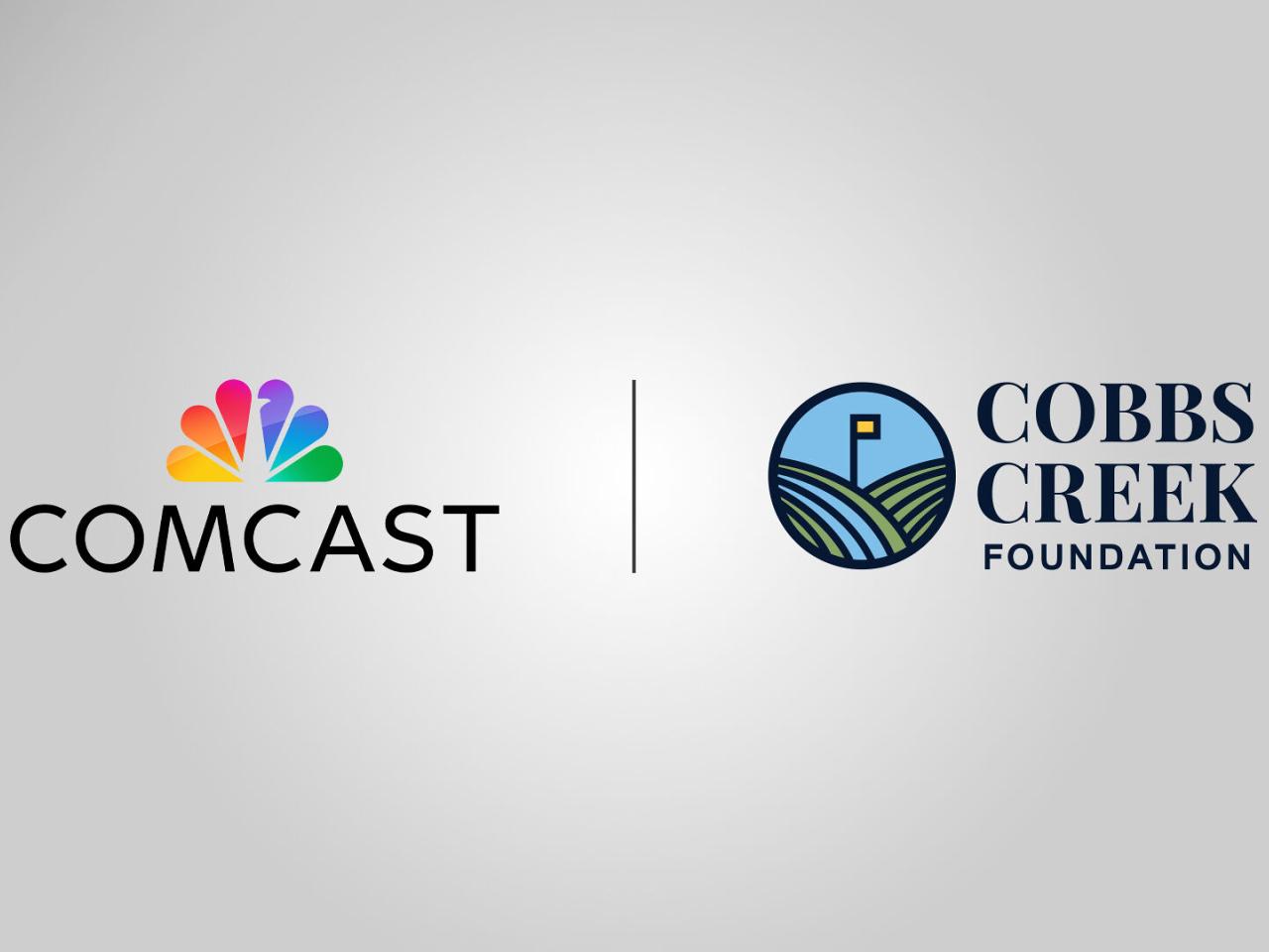 Comcast and Cobbs Creek Foundation logos, side by side