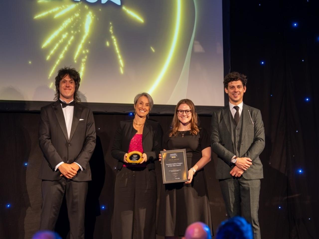 Perrine Froger and Sarah Heidenreich of MilliporeSigma accept an award at the Global Sustainability Awards