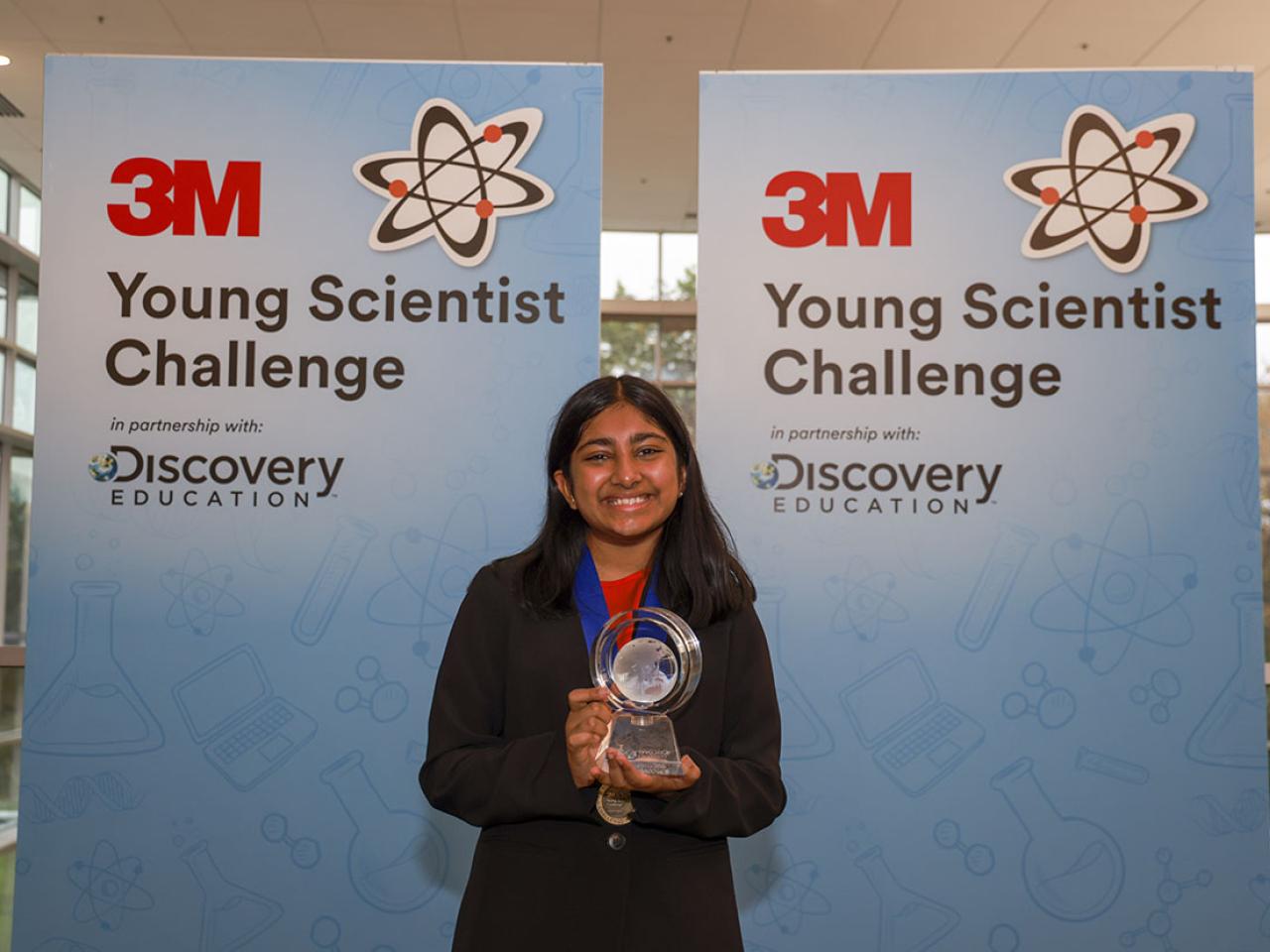 Raji Doshi as the winner of the 2026 3M Young Scientist Challenge.
