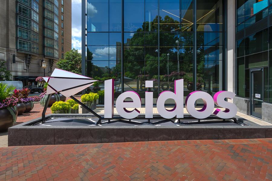 Leidos sign outside office building