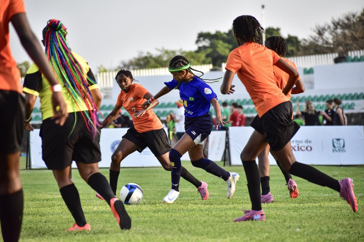 Kids playing soccer