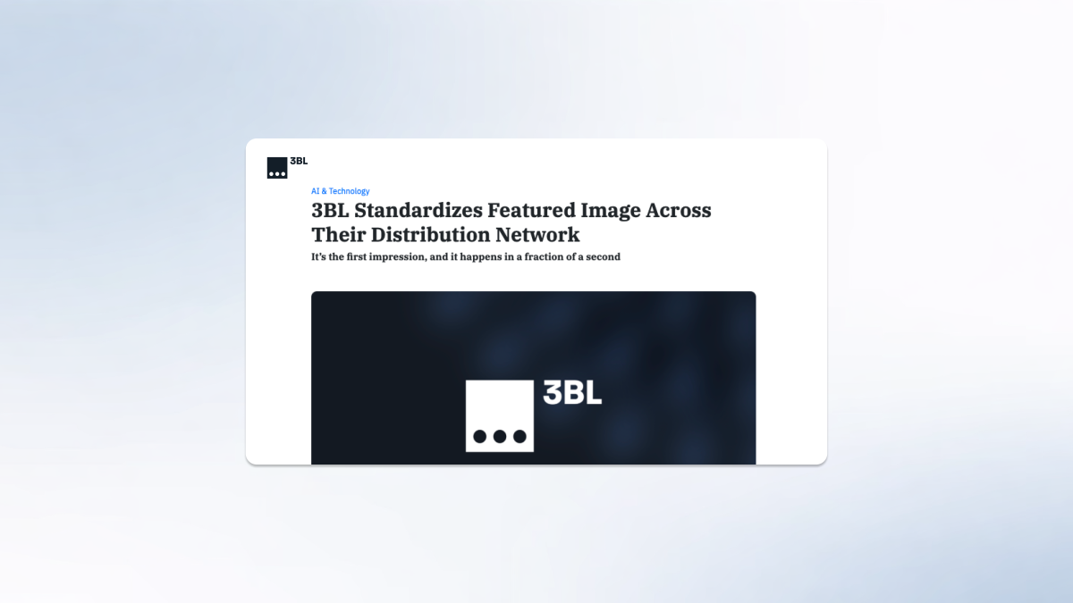 "3BL Standardizes Featured Image Across Their Distribution Network"