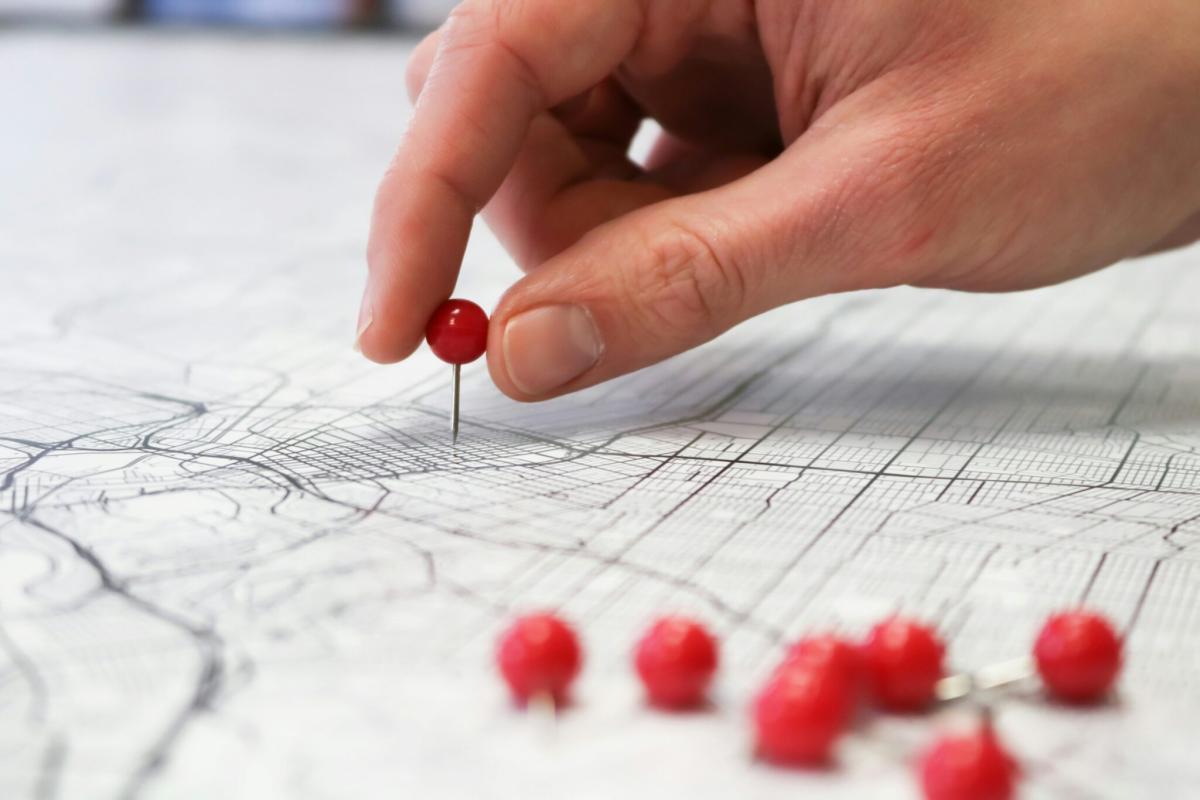 dots on a map
