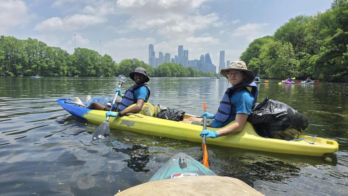 people kayaking
