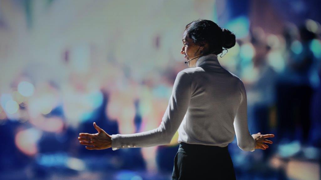 Employee holding a presentation