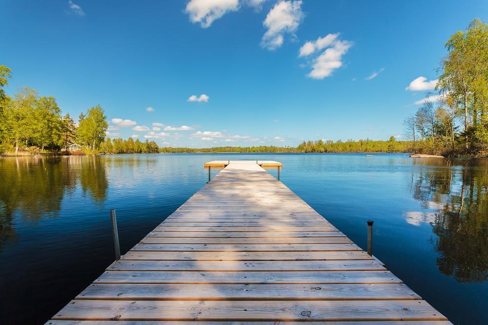Dock looking over a lake
