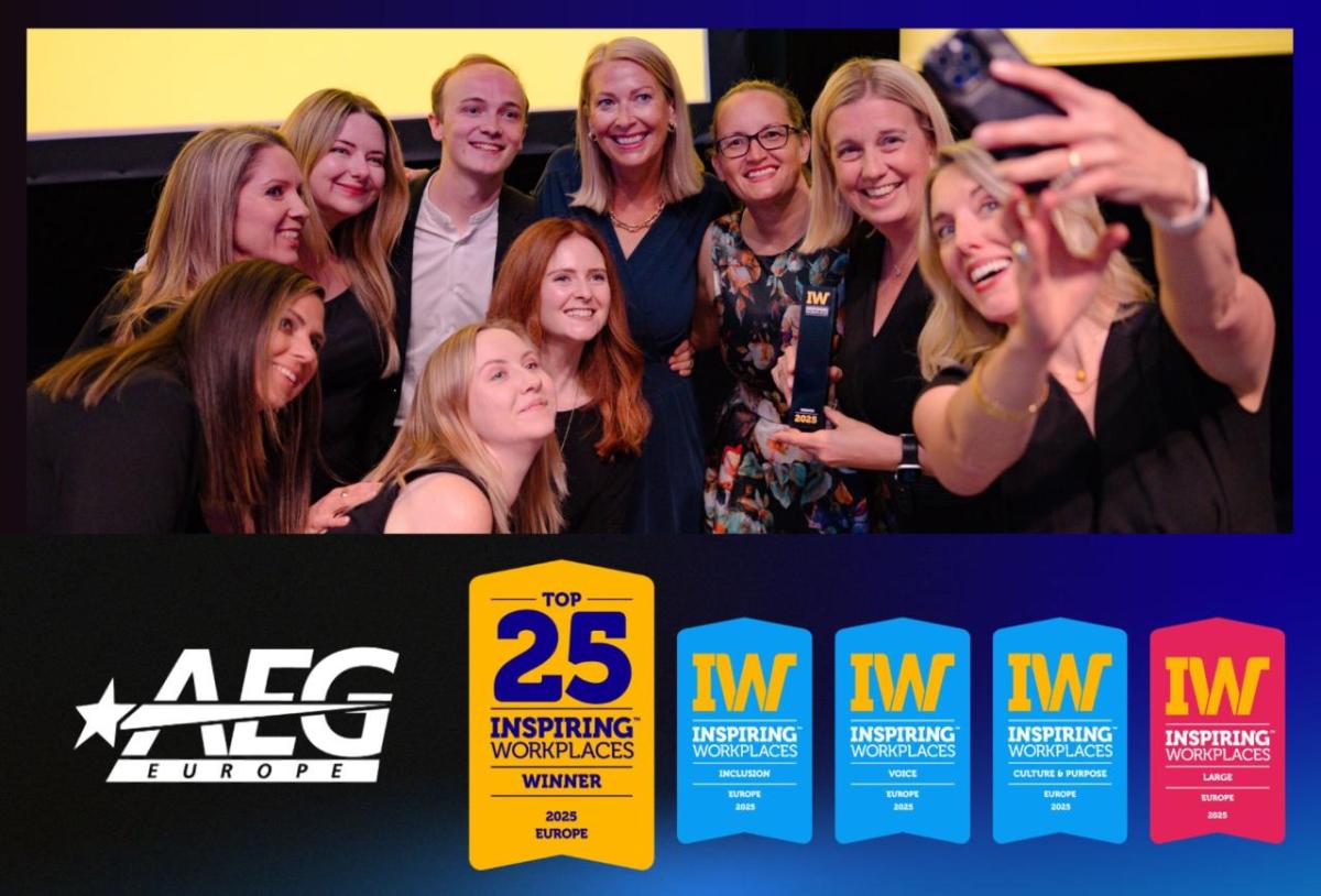 AEG Europe was named one of the Top 25 Most Inspiring Workplaces in Europe.