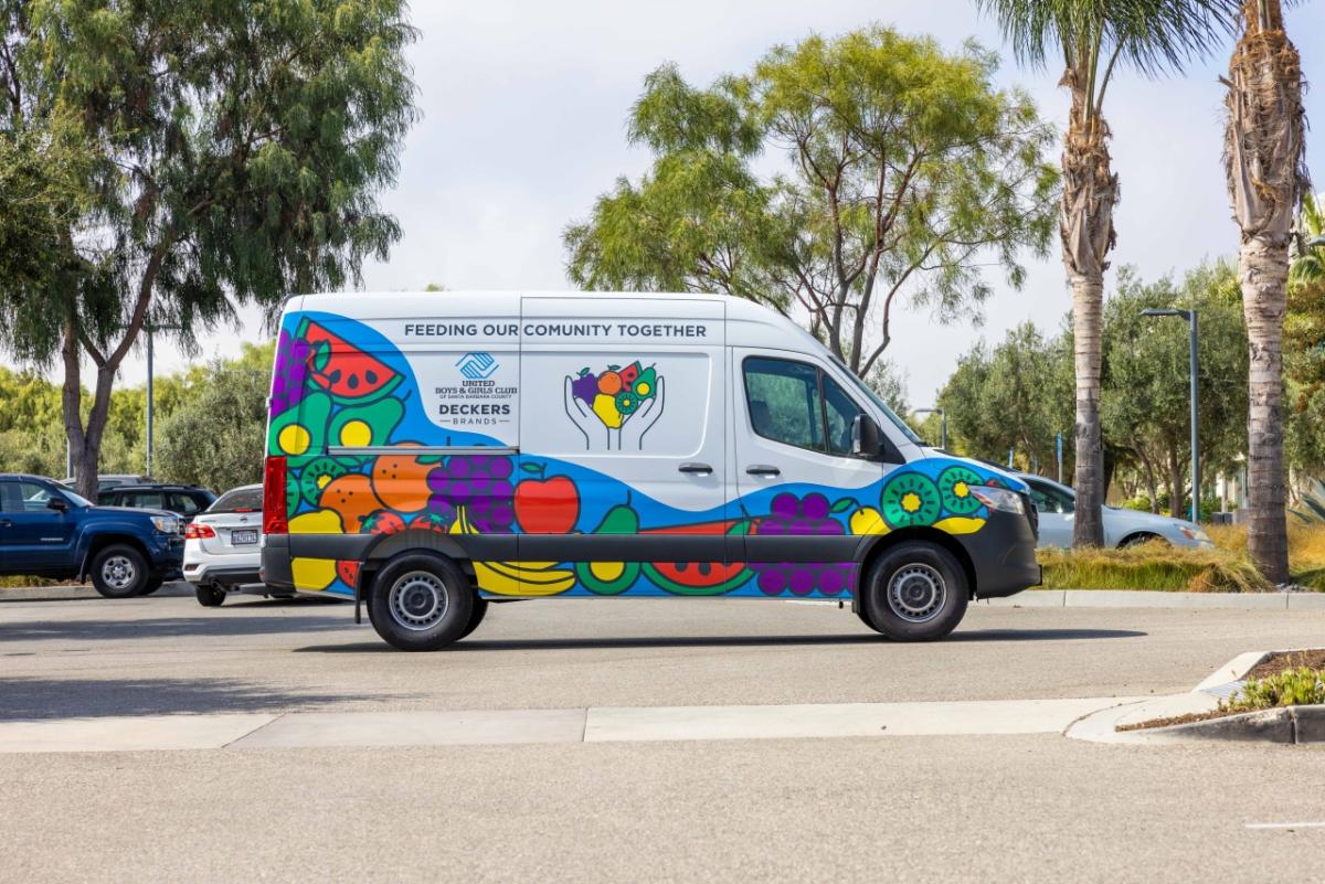 van in street 