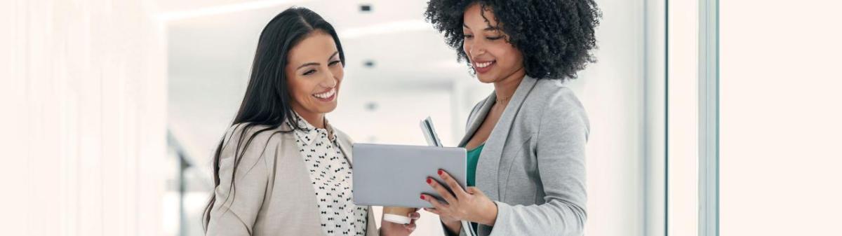 Two women talking