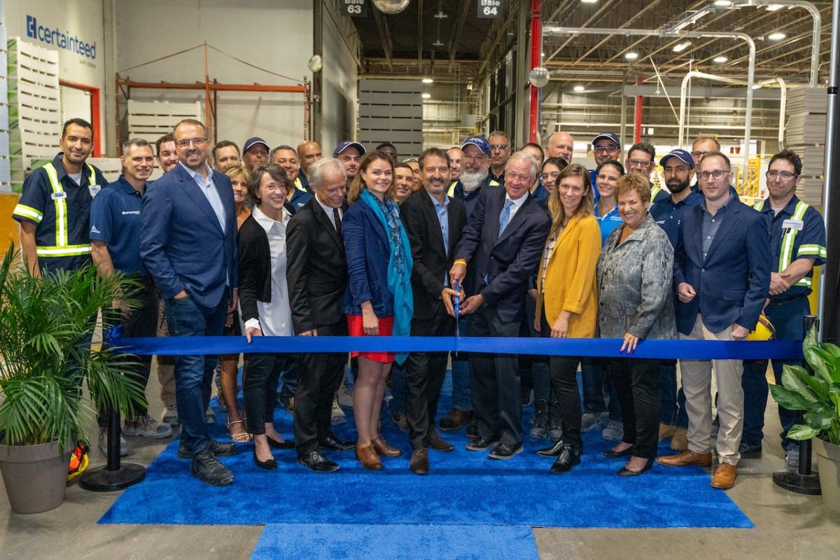 Ribbon cutting at the Saint-Gobain CertainTeed facility, Montreal.