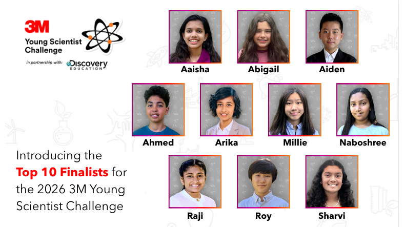 Introducing the Top 10 Finalists for the 2026 3M Young Scientist Challenge