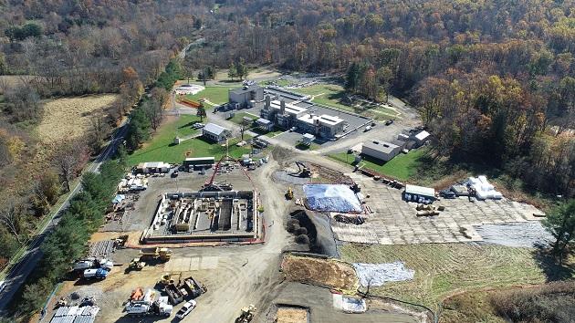 birds eye view of construction site