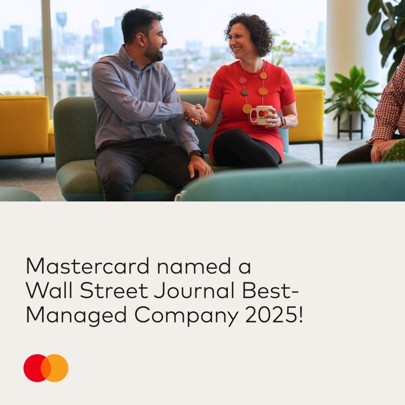 "Mastercard named a Wall Street Journal Best-Managed Company 2025!"