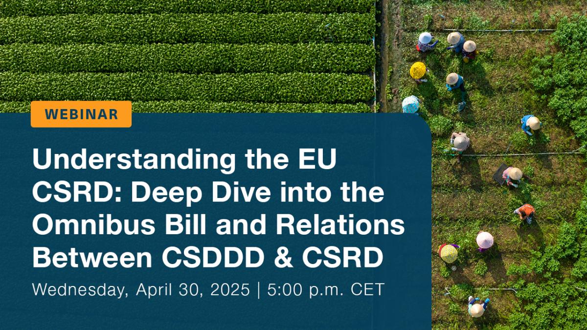 Complimentary Webinar: Understanding the EU CSRD: Deep dive into the Omnibus Bill and Relations Between CSDDD & CSRD 
