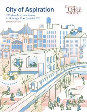 Cover page that reads, "City of Aspiration" above illustration of city