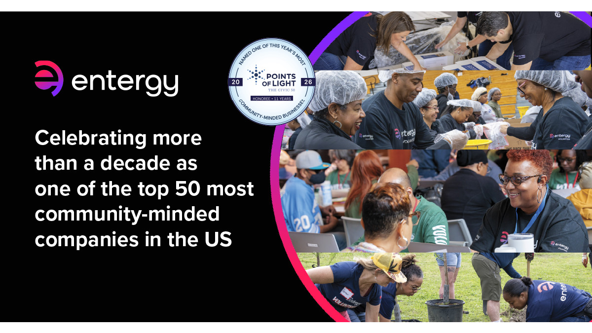 Entergy/Points of Light - Celebrating more than a decade as one of the top 50 most community-minded companies in the US
