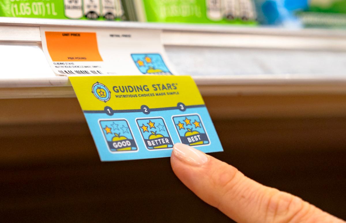 Guiding Stars shelf tag.