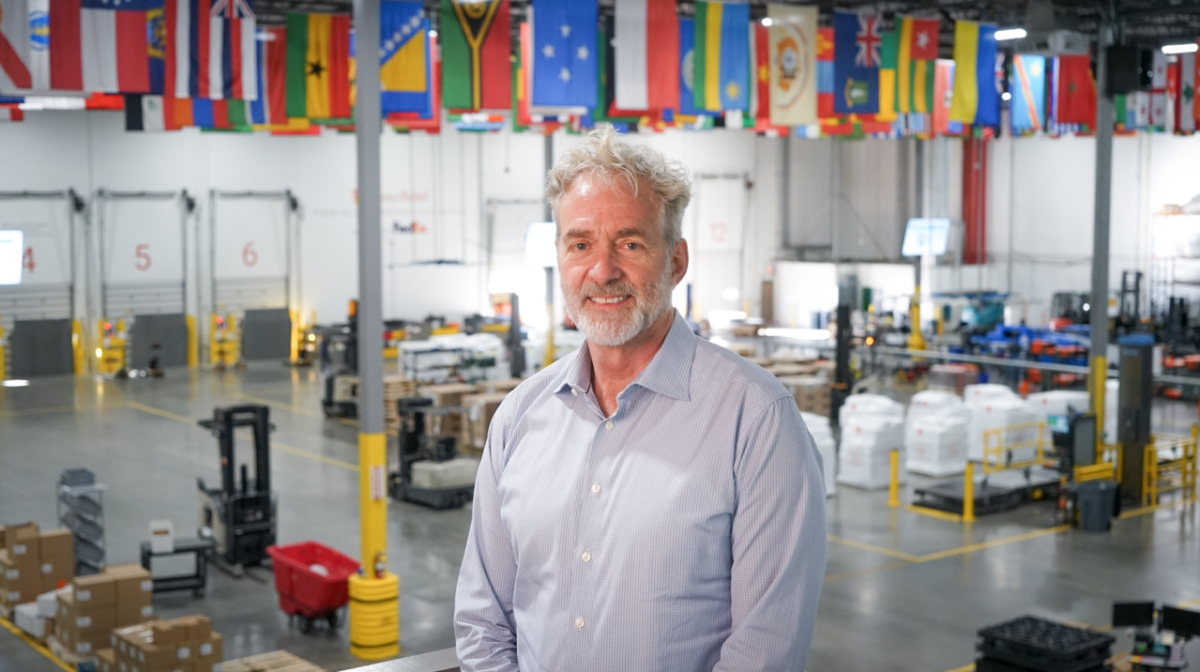 Craig Redmond, Direct Relief's Chief Operating Officer, is pictured in the organization's warehouse on Dec. 15, 2025. Before joining Direct Relief, Craig was the CEO for Relief International, a primary health care focused organization. (Lara Cooper/Direct Relief)