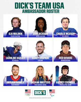 DICK'S Team USA Ambassador Roster.