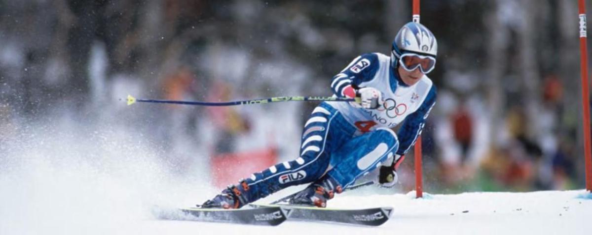Deborah Compagnoni skiing