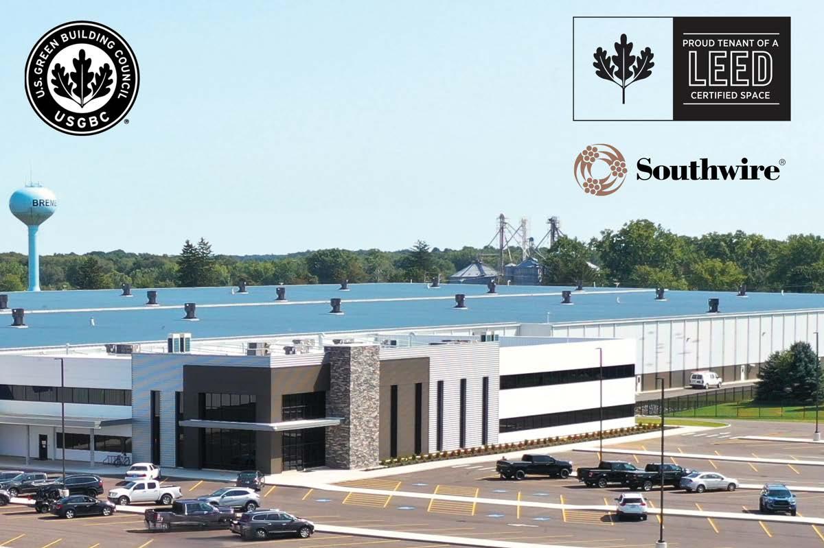 Photo of Southwire Bremen Industrial Plant campus with LEED logo