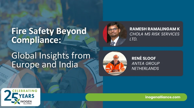 Blog title with expert profiles, fire safety site as background image