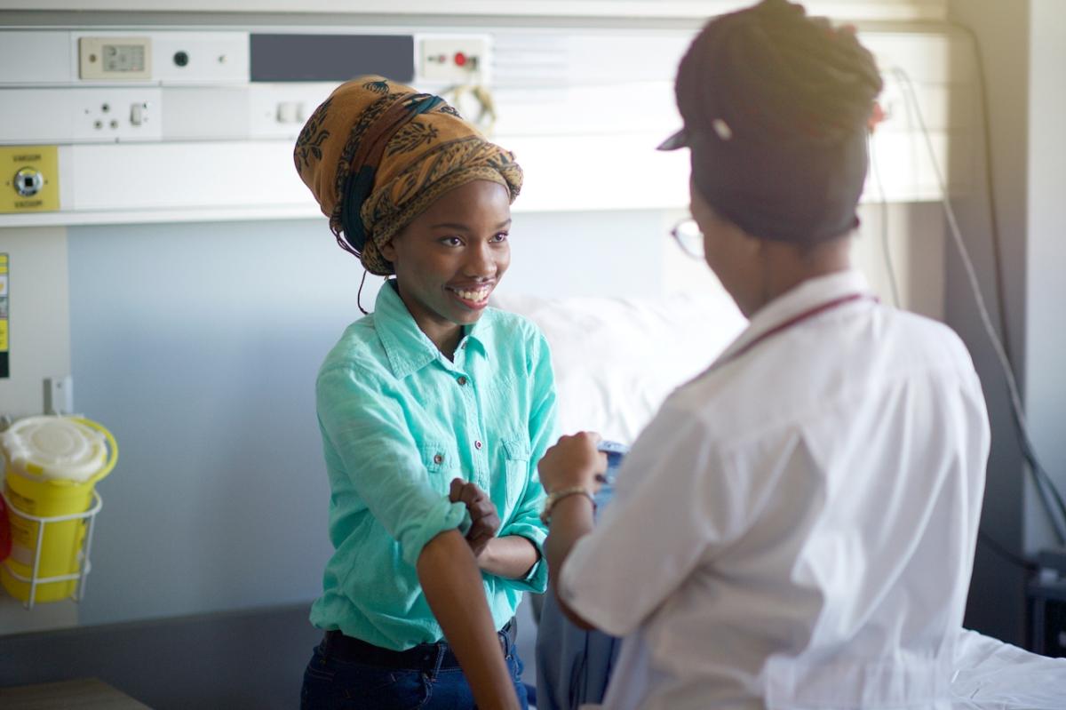 Nurse and patient 