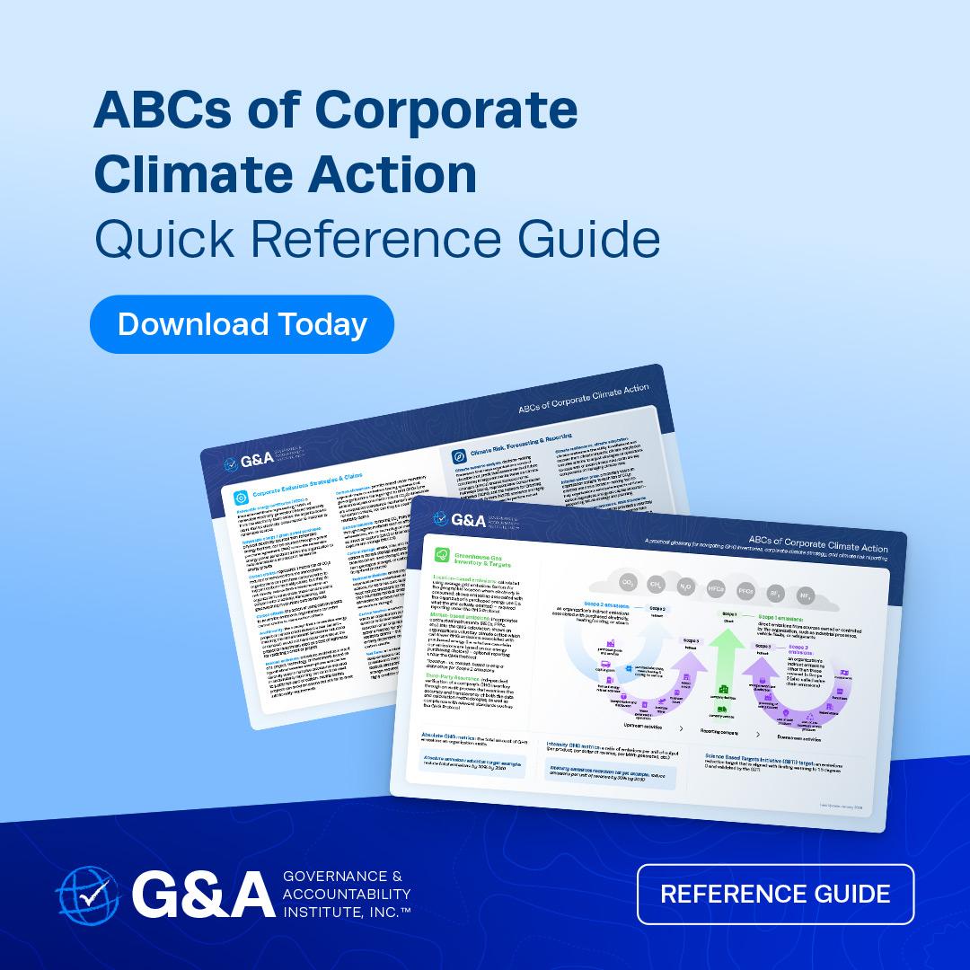 G&A’s ABCs of Corporate Climate Action Quick Reference Guide