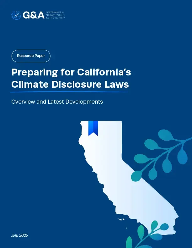 Preparing for California’s Climate Disclosure Laws - A G&A Resource Paper