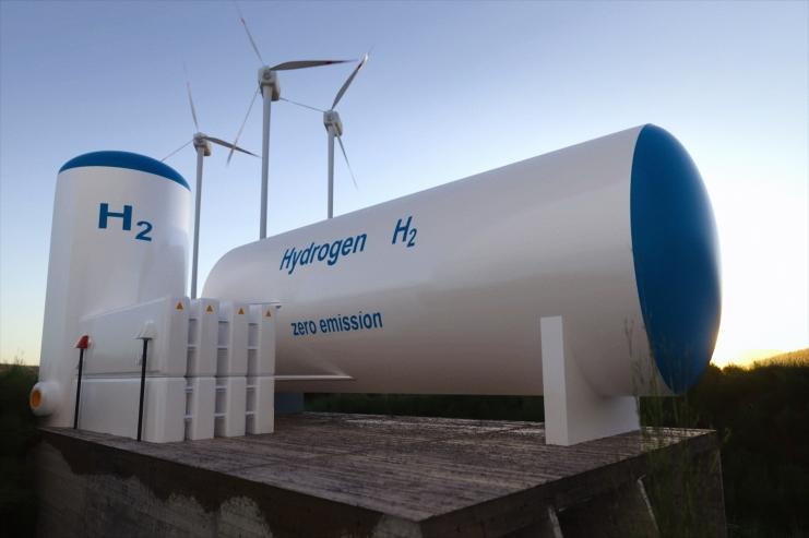 Tanks filled with Hydrogen