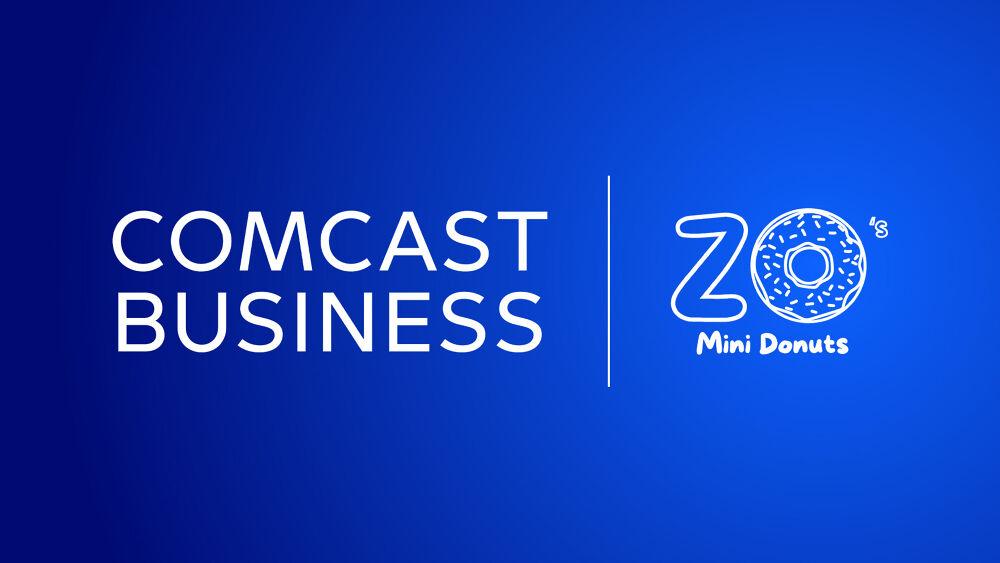 Comcast Business and ZO mini donuts logos