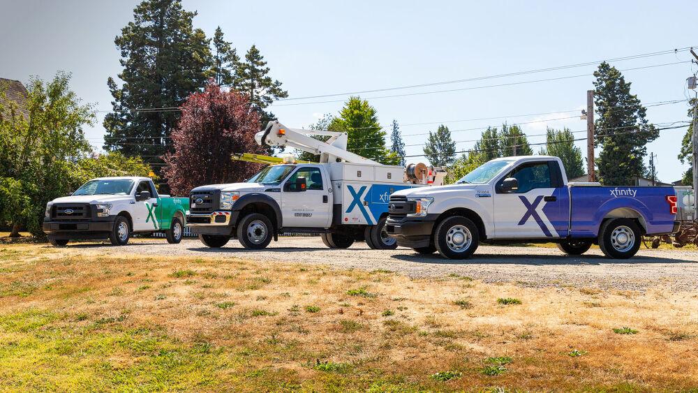 Comcast utility trucks