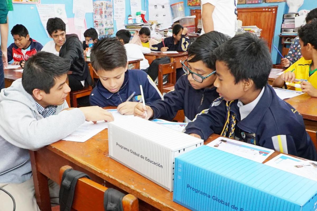kids learning in a classroom
