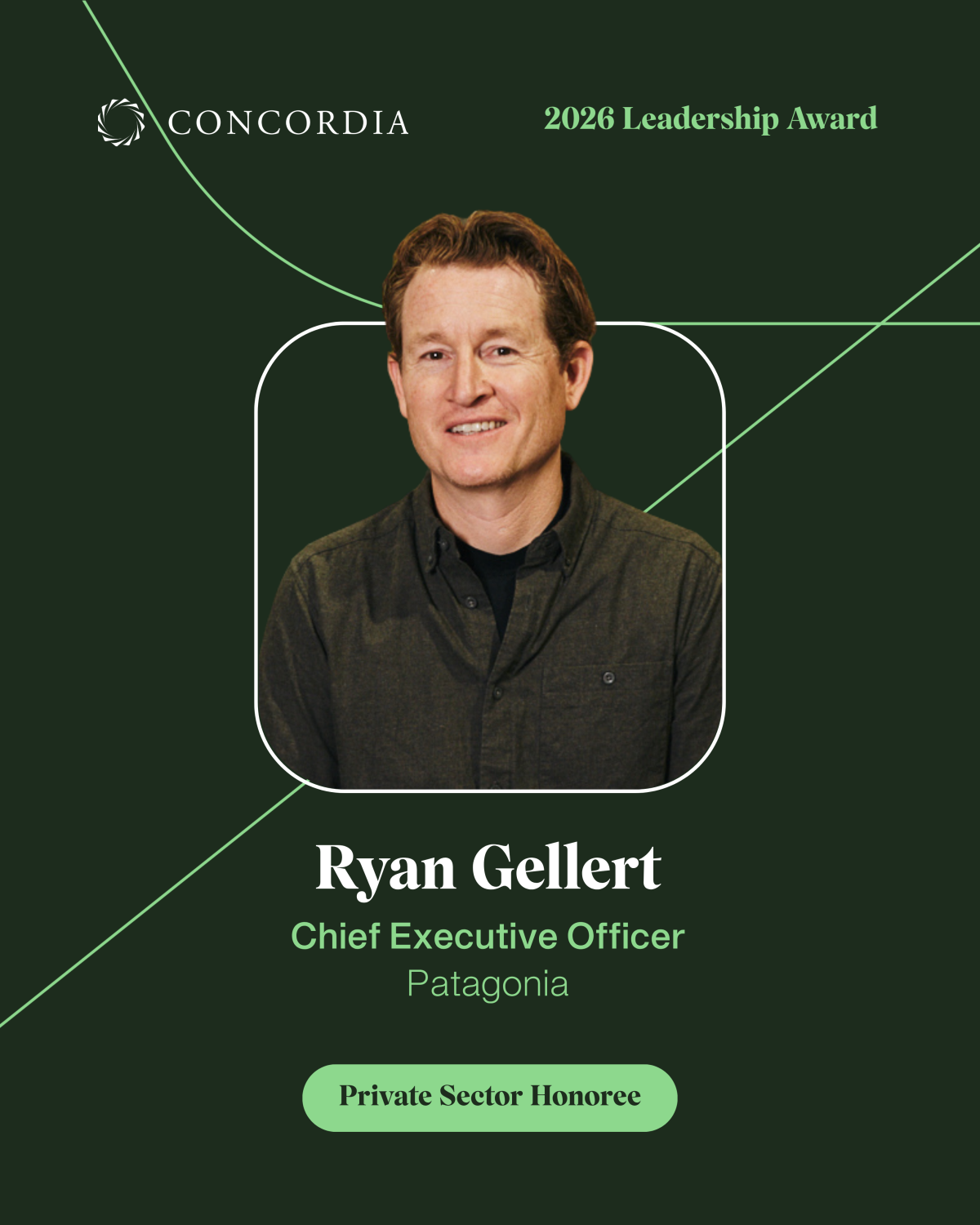 Patagonia CEO Ryan Gellert to Receive Concordia's 2026 Leadership Award