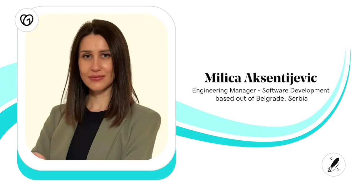 Milica Aksentijevic, Engineer Manager, Software Development, GoDaddy.