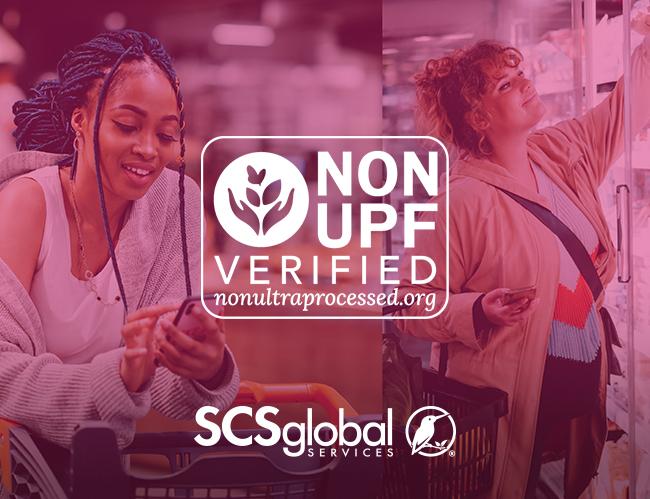Non-UPF Verified mark and SCS Global Services logo