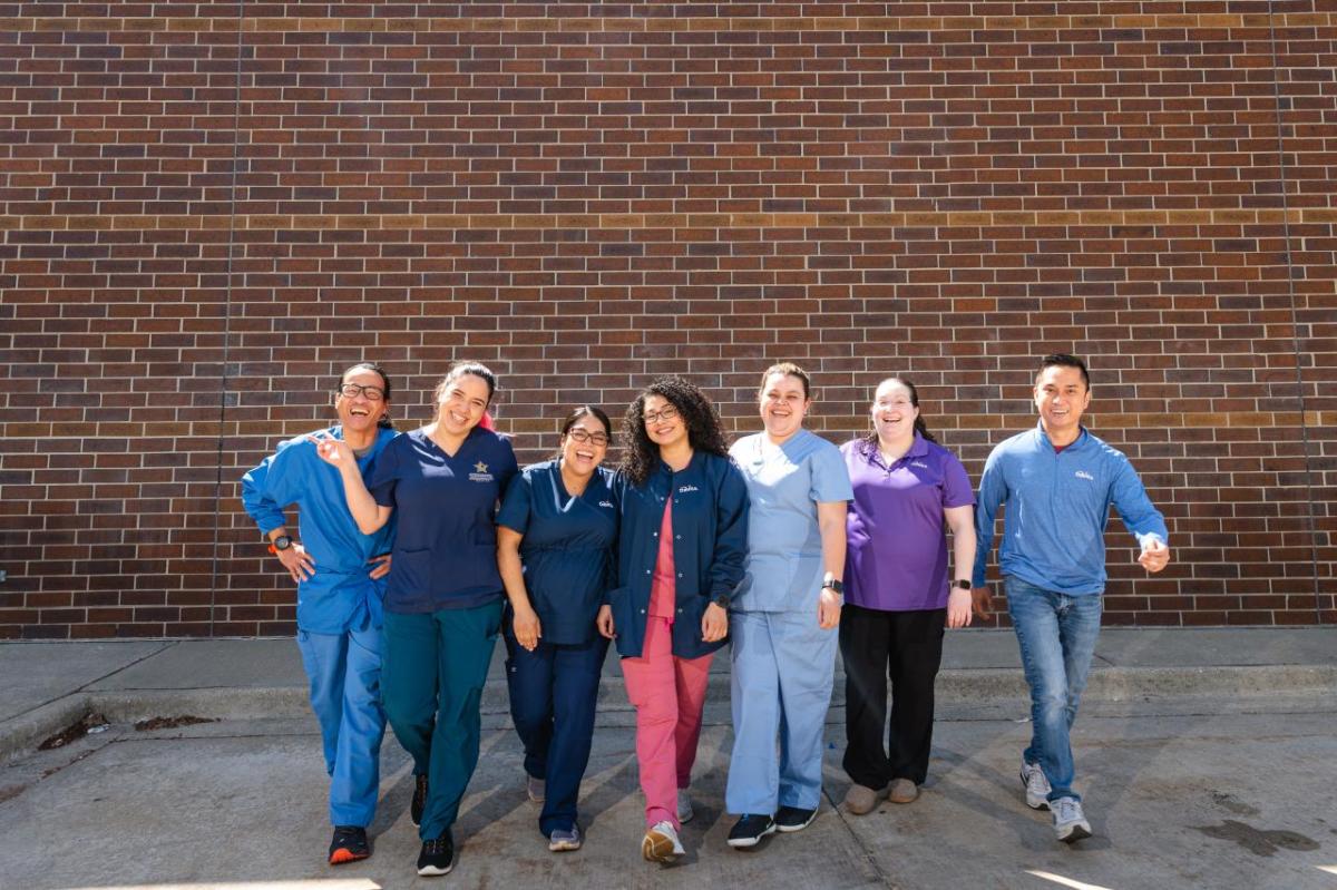 Group photo of seven nurses
