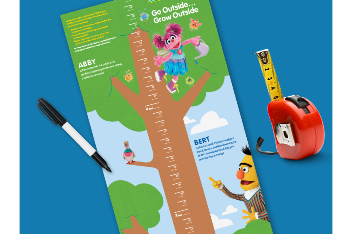 Height chart with Sesame Street characters