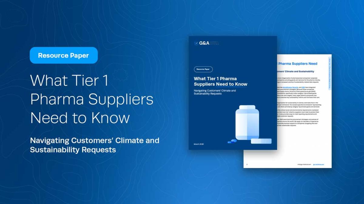 G&A's New Resource Paper: What Tier 1 Pharma Suppliers Need to Know