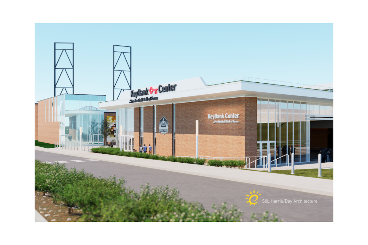 Perspective rendering view of the KeyBank Center, Canton, Ohio.